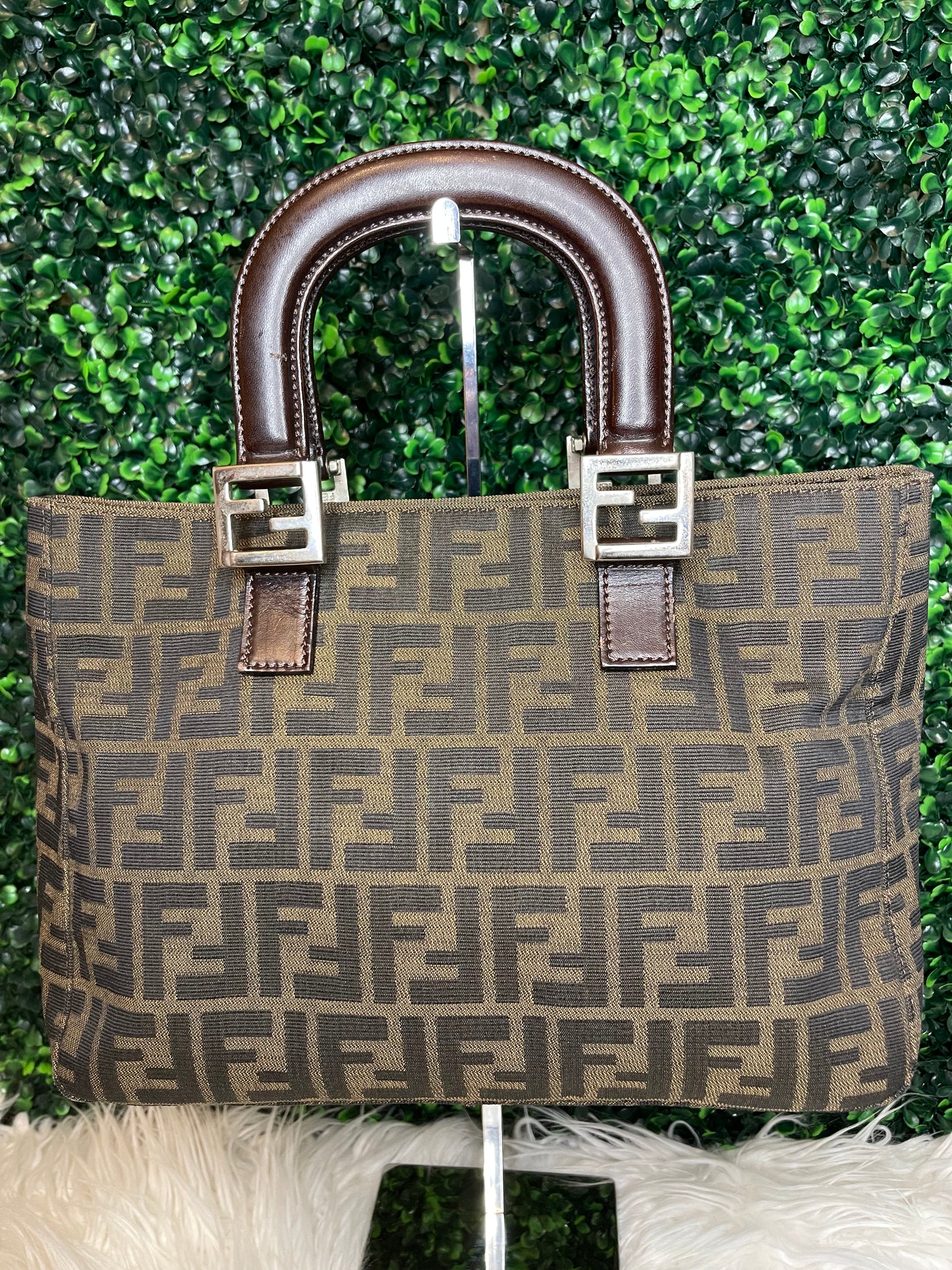 Fendi Zucca Handbag Top Handle